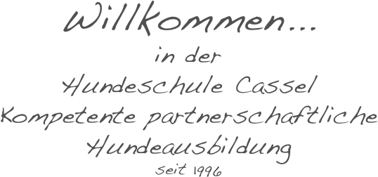 Willkommen...
in der 
Hundeschule Cassel
Kompetente partnerschaftliche
Hundeausbildung
seit 1996